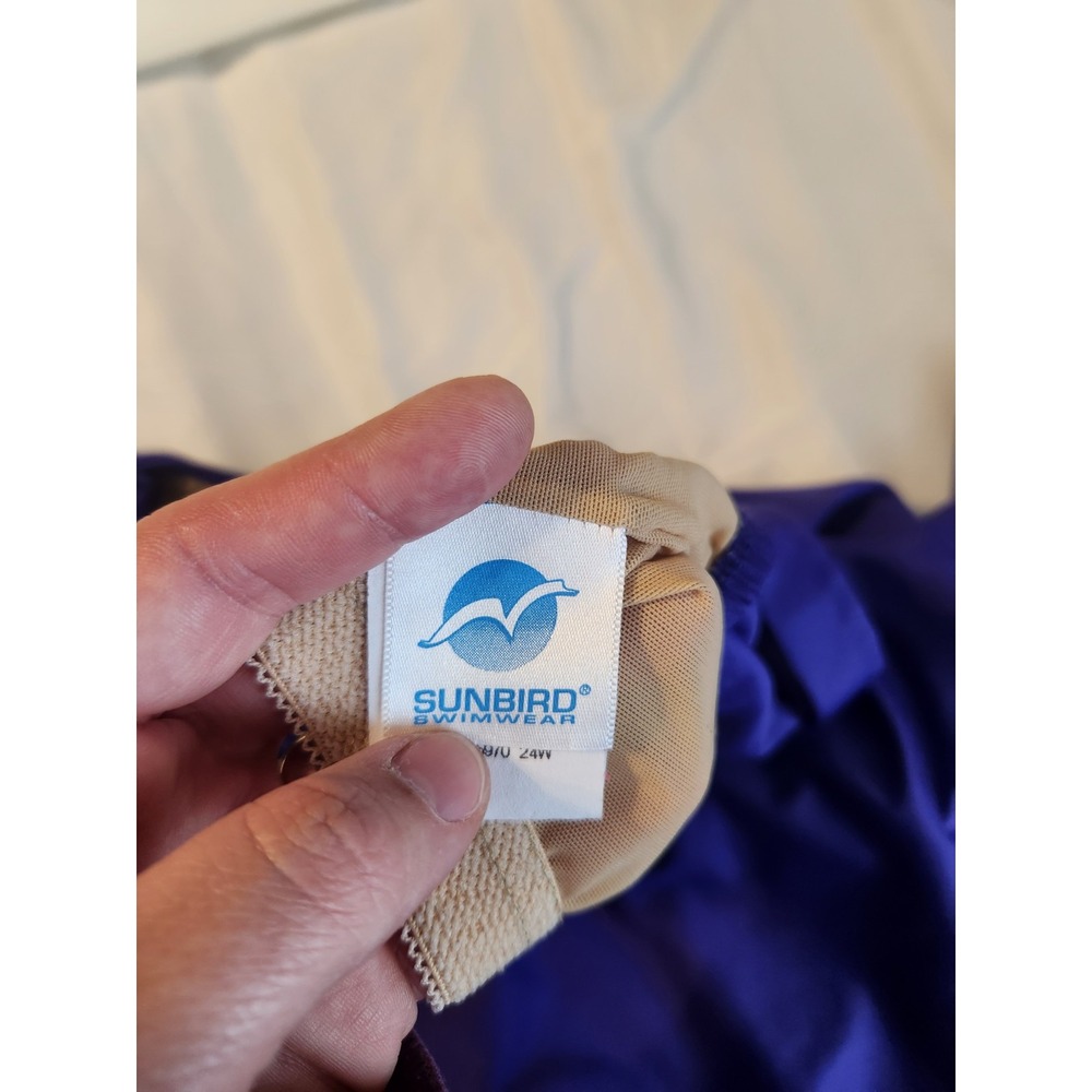 Sunbird Swimwear 24W Vintage Women's Blue Swim Suit Palisades Beach Club - Picture 4 of 7